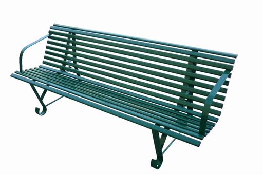 [10003a] Banc de jardin "Square" 2 pieds – avec accoudoirs - longueur 195 cm